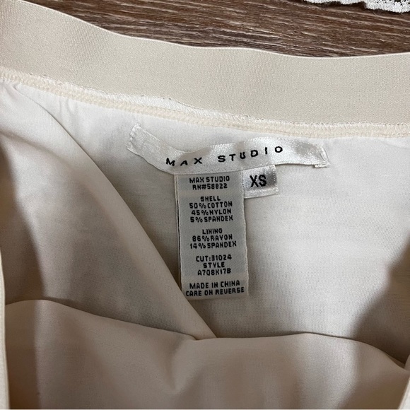 VINTAGE Max Studio Lacey Cream Blouse & Tiered Mini Skirt Set Size XS - Picture 7 of 14